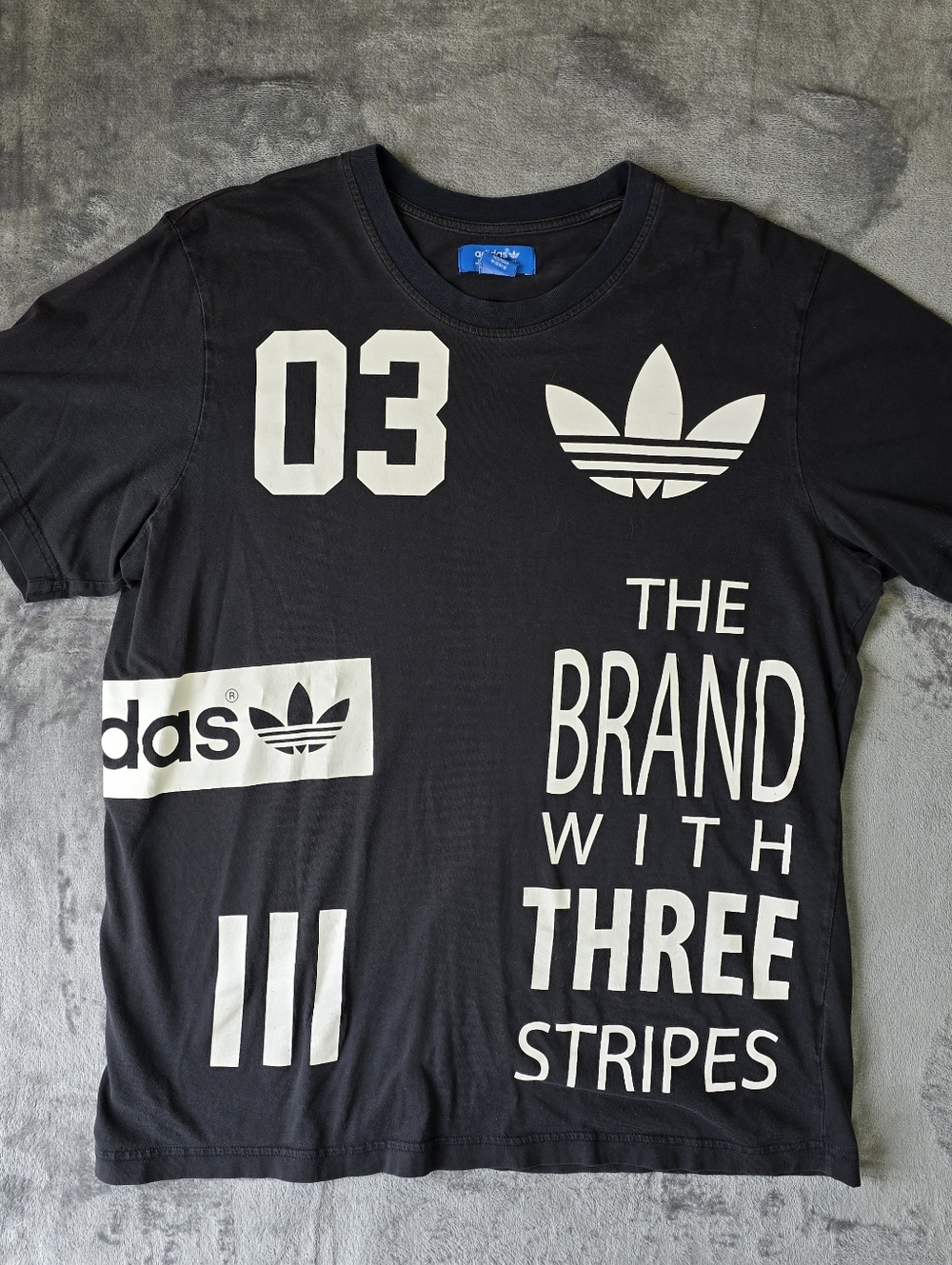 Y2K Adidas Originals Trefoil Logo T Shirt Size Large Black